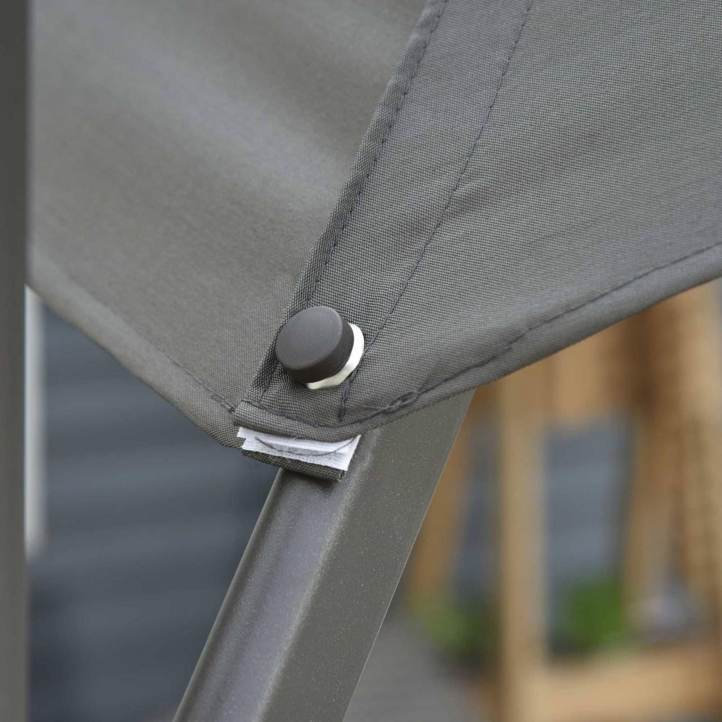 3M Offset Parasol Cantilever Hanging Umbrella 360° Rotation w/ Base Dark Grey