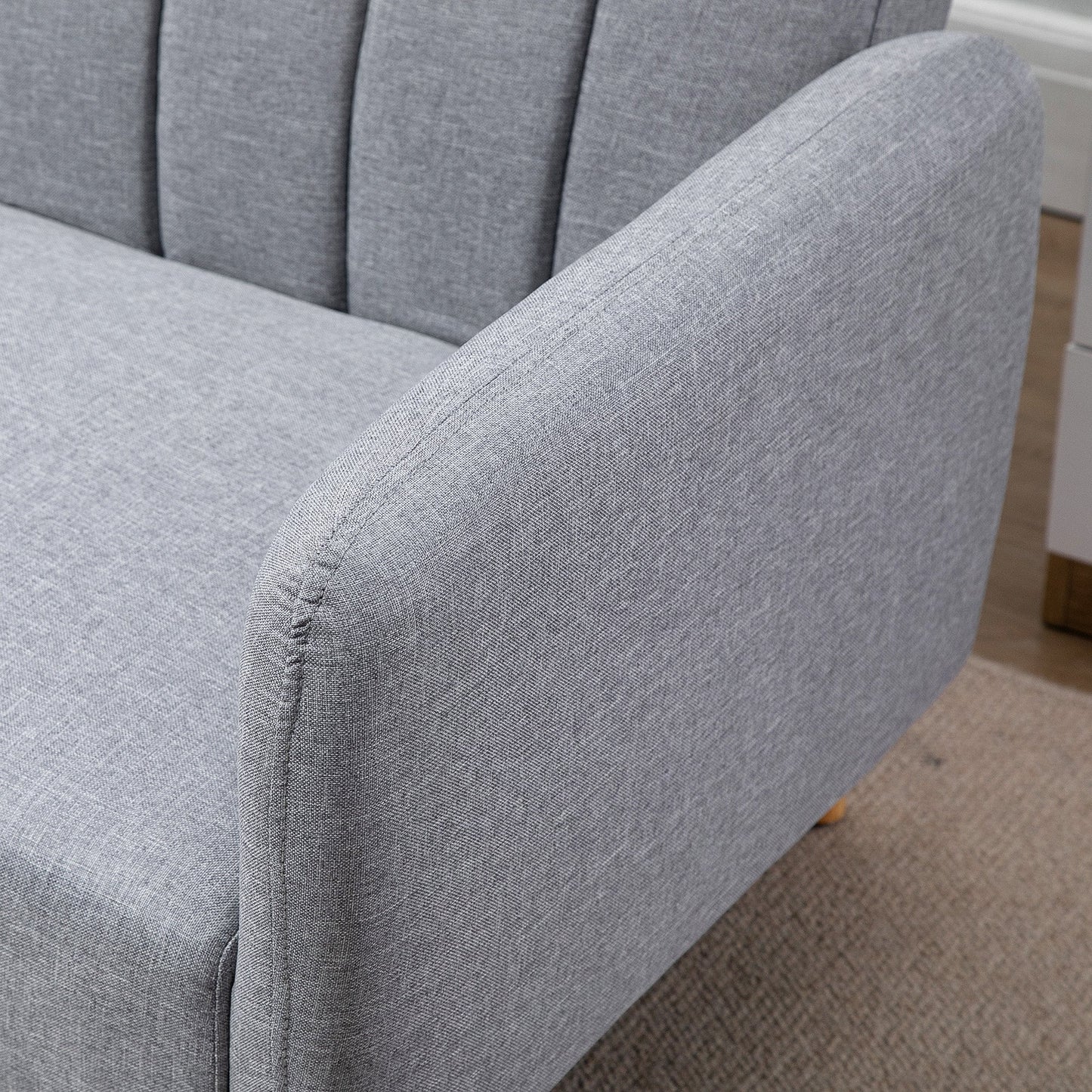 HOMCOM 2 Seater Sofa Bed w/ Adjustable Backrest for Living Room, Guest Room