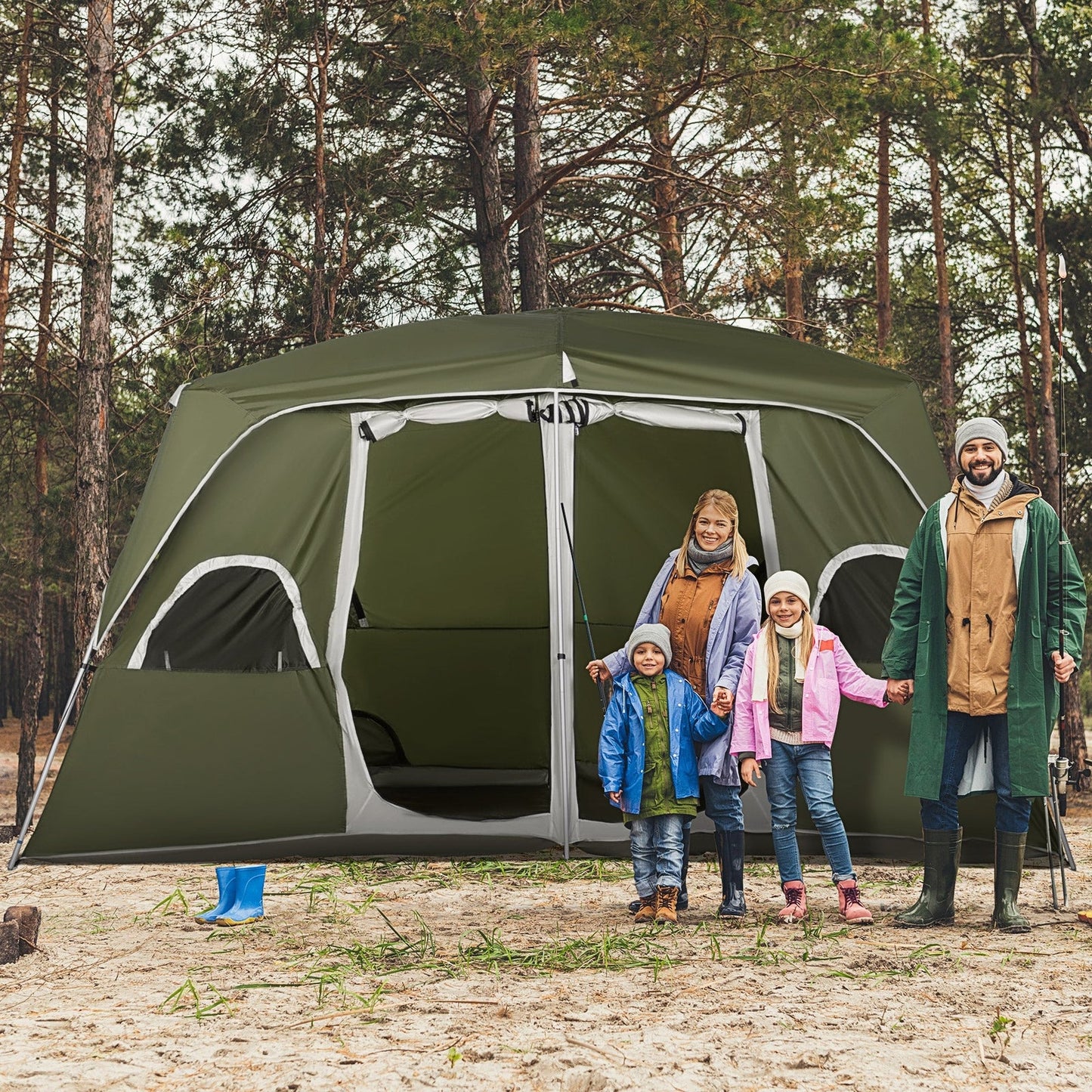 Camping Tent 8 Man 400 x 275 x 210 cm Waterproof