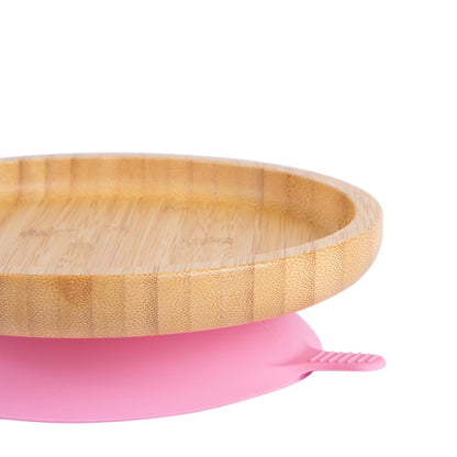 Round Open Bamboo Suction Plate