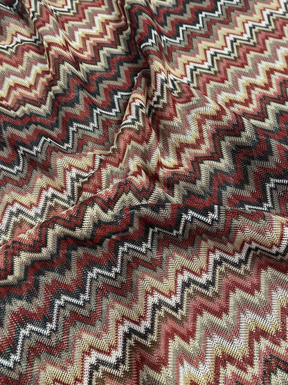 Earth Tone Zigzag Woven Mesh Fabric