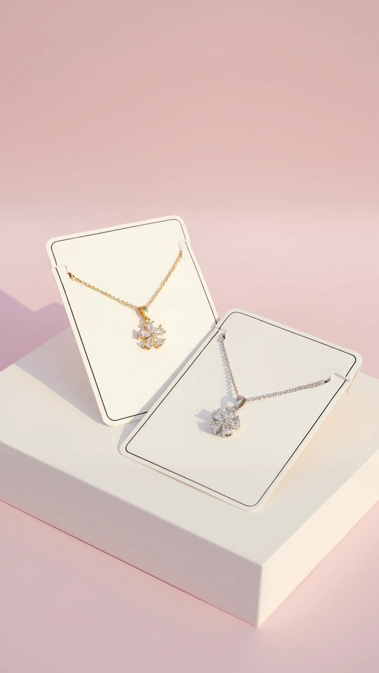 Flower Crystal Pendant Necklace