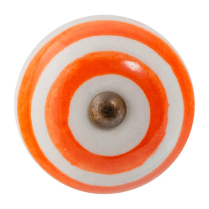 Round Stripe Ceramic Cabinet Knob