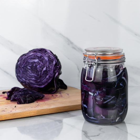 1L Air tight Classic Glass Storage Jar + Four Free Coloured Seals