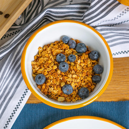 16cm White Enamel Bowls - Pack of Six