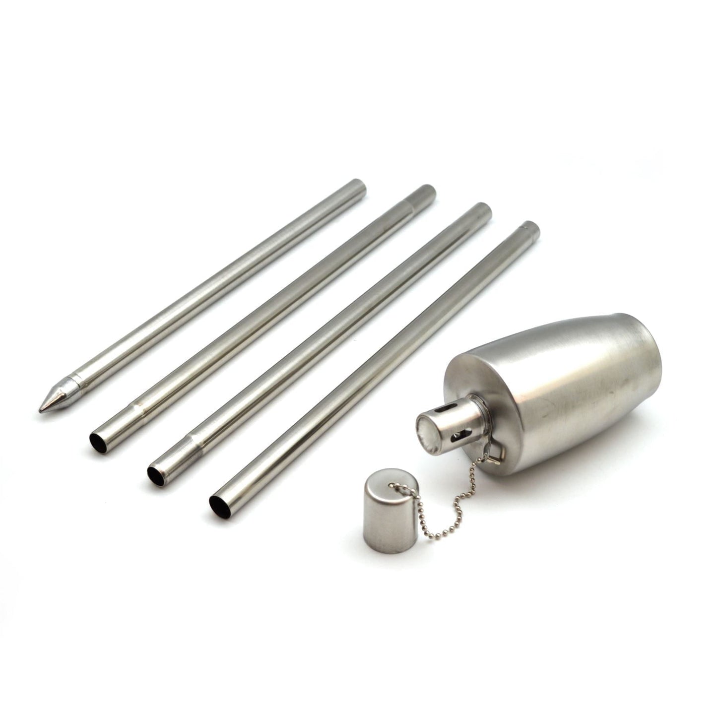 1.46m Metal Barrel Garden Torches - Pack of Six