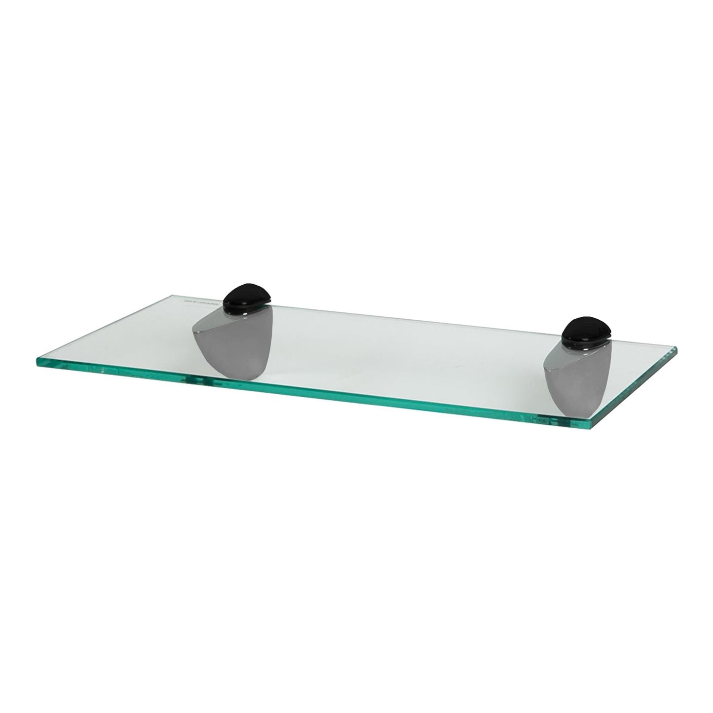 40cm Floating Glass Shelf with Black Fixings