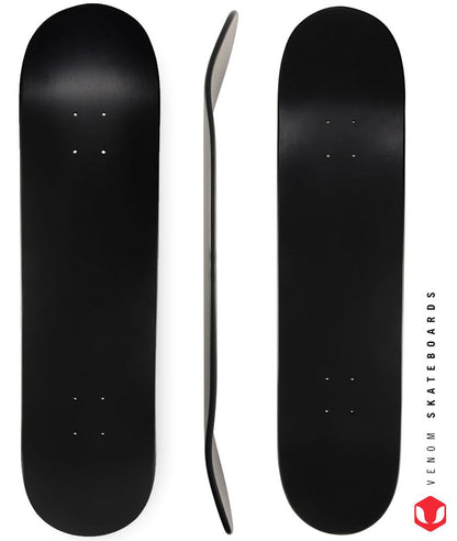 Venom Skateboards Kids Matt Black Chalkboard / Message Board / Bedroom Door Sign Skateboard Deck With Chalk Pack