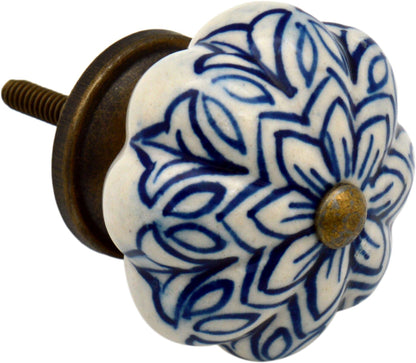 Vintage Floral Ceramic Cabinet Knob