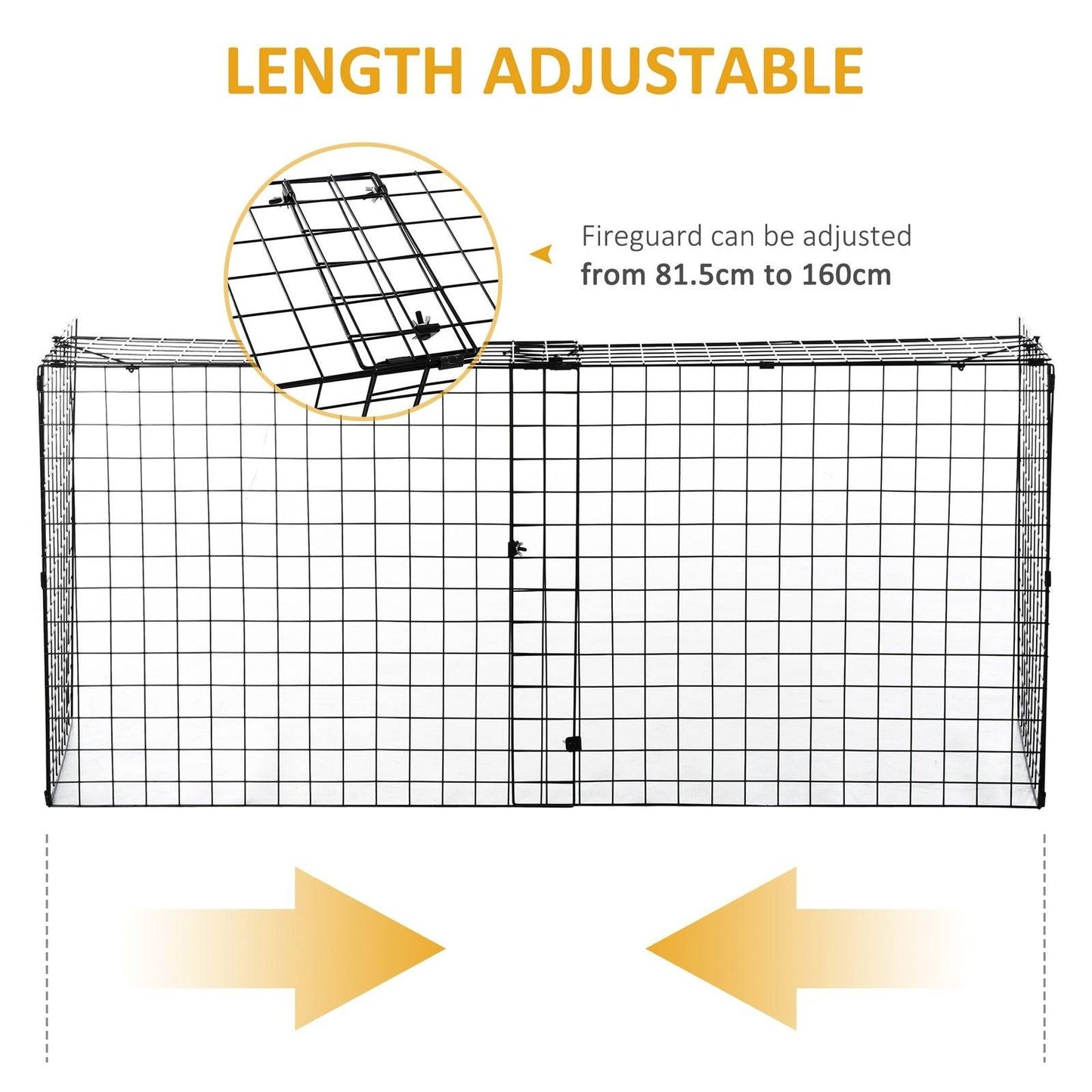 Homcom Extendable Fireguard Screen-Black
