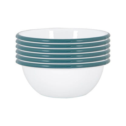 16cm White Enamel Bowls - Pack of Six