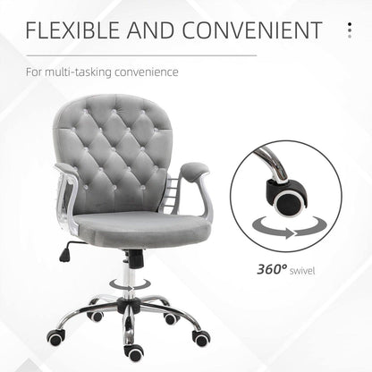 Vinsetto Office Chair with Diamond Tufted Velour