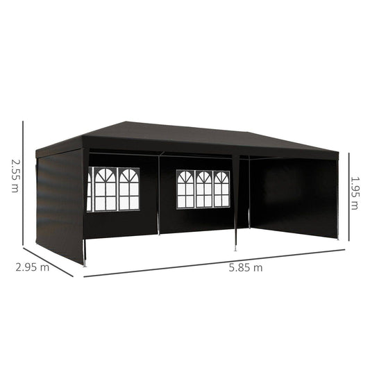 6 x 3m Half-Open Garden Gazebo
