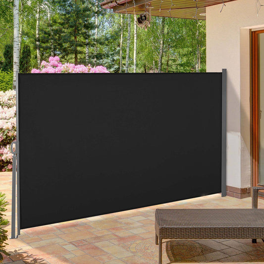 Retractable Sun Side Awning Screen Fence Patio Garden Wall Balcony Screening Panel Outdoor Blind Privacy Divider 3x1.6M