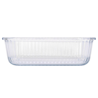 Optical Rectangular Glass Cake Dish - 22cm x 16.5cm
