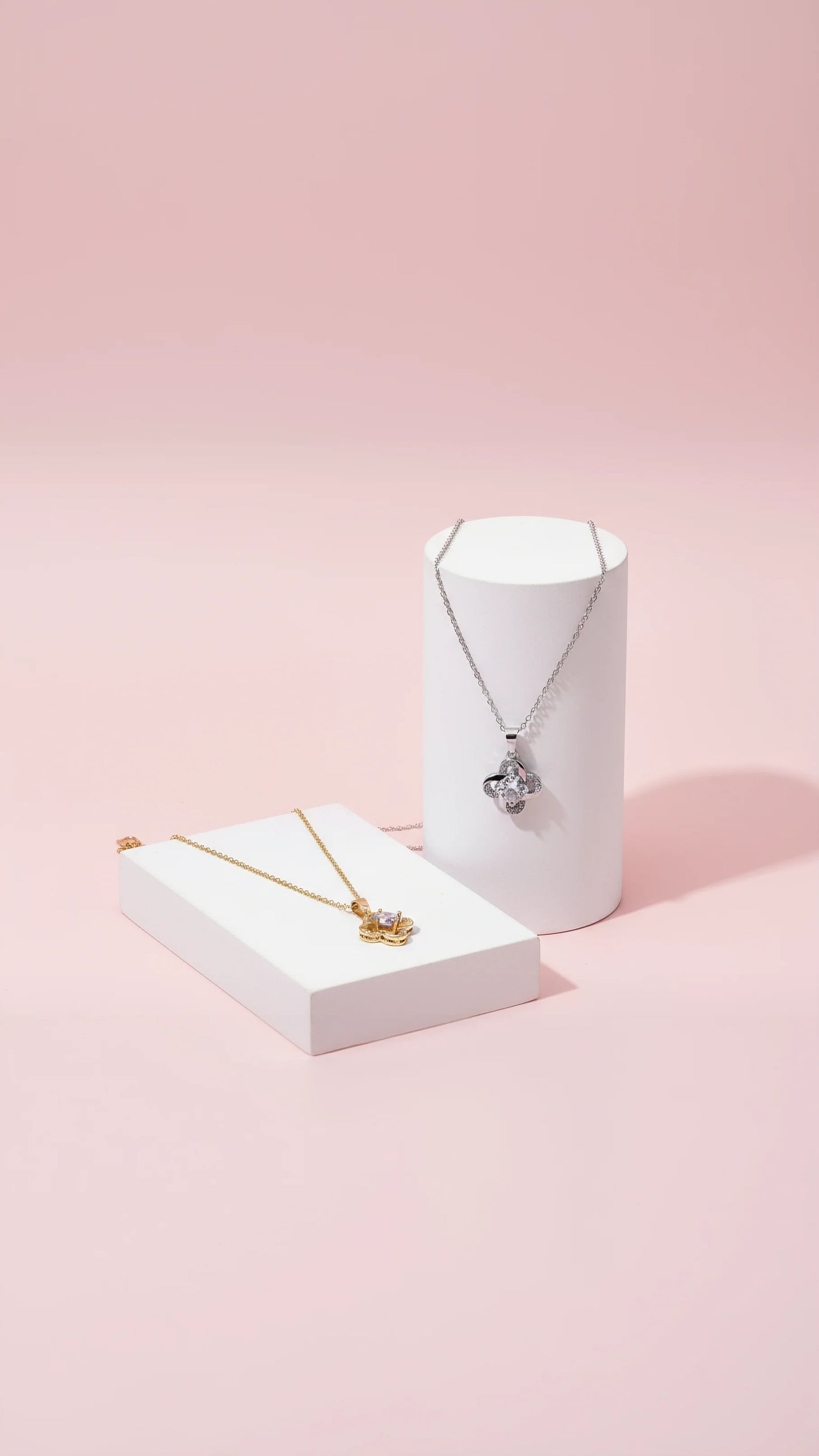 Flower Solitaire Crystal Pendant Necklace