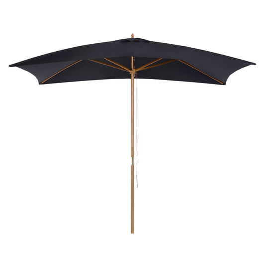 2 x 3m Wooden Garden Parasol Umbrella Outdoor Sun Shade Canopy