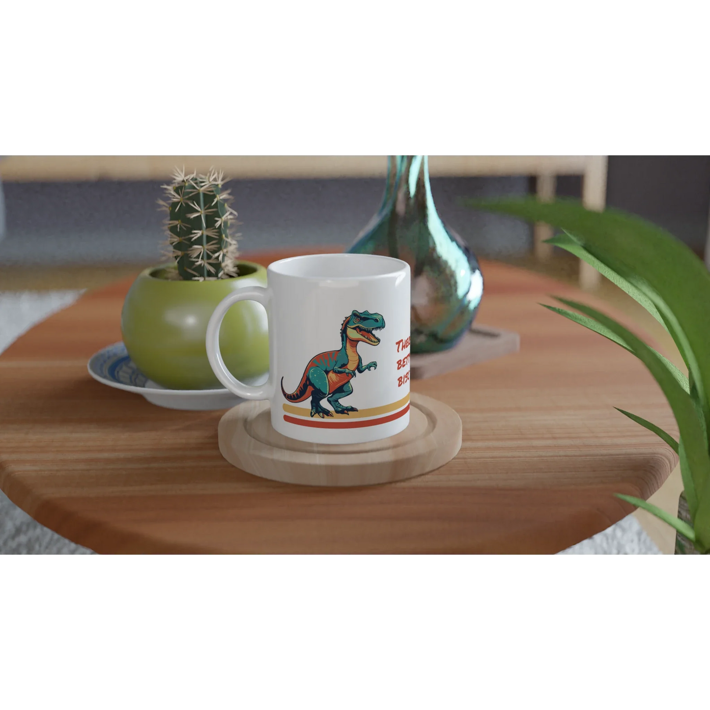 Personalisable White 11oz Ceramic Mug - T-Rex Biscuits