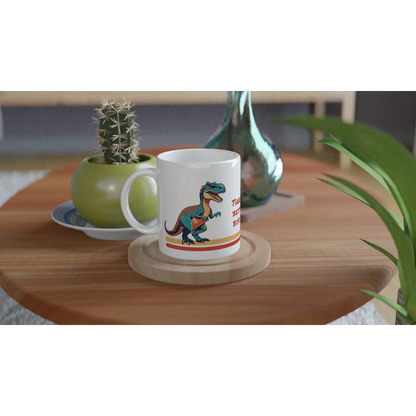 Personalisable White 11oz Ceramic Mug - T-Rex Biscuits