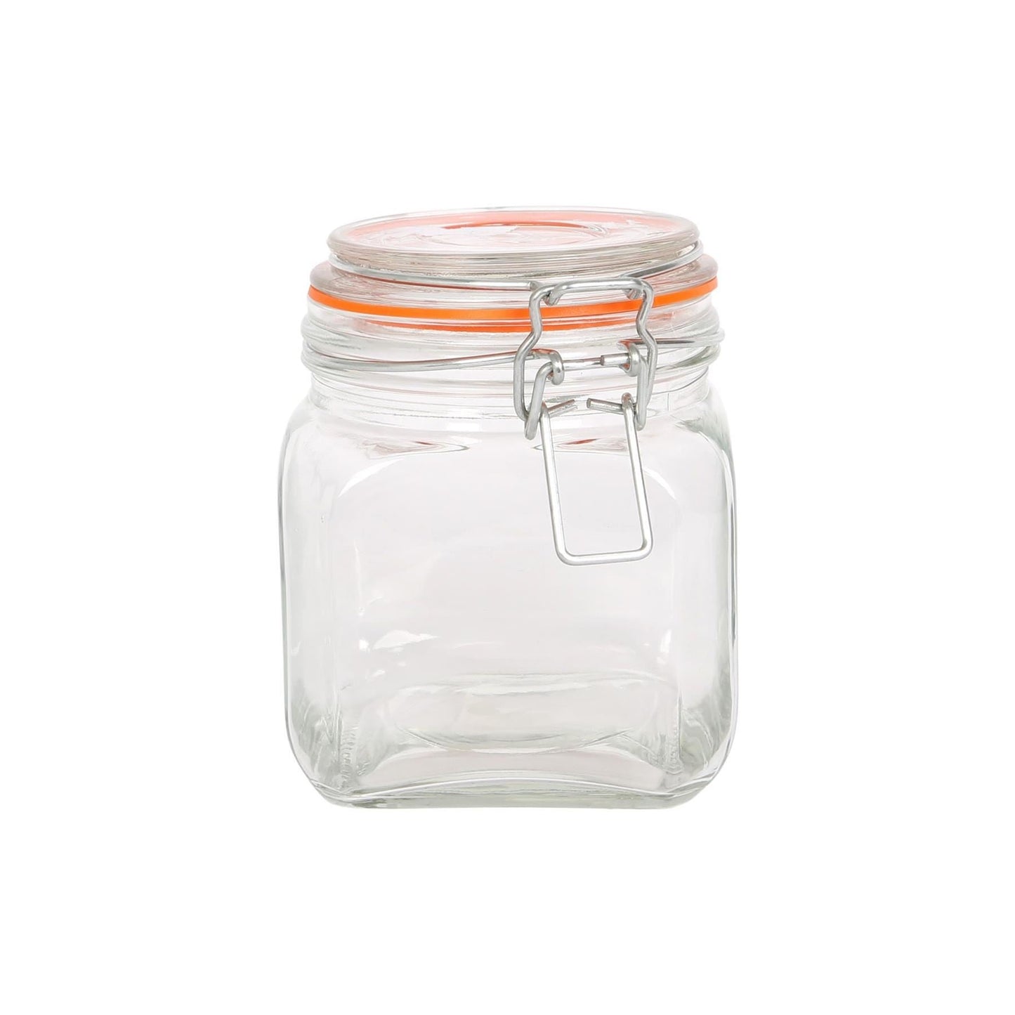 760ml Air tight Square Glass Jar with Clip-Top Lid