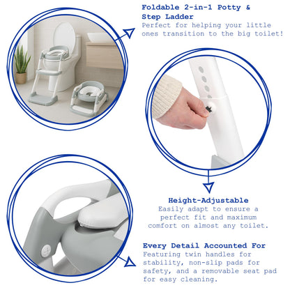 White Adjustable 2-in-1 Potty Training Toilet Seat