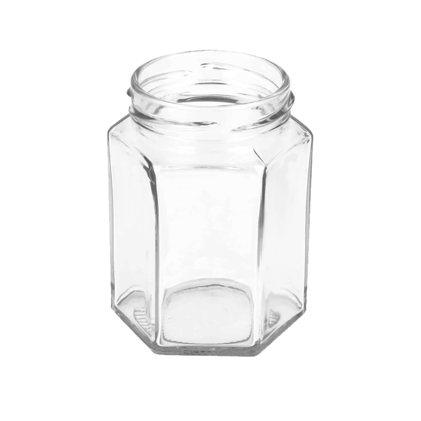 250ml Hexagonal Glass Jam Jars with Lids - Pack of Six