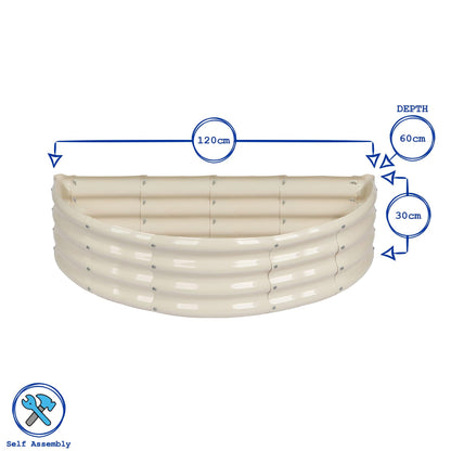 120cm x 60cm Semicircular Galvanised Steel Raised Garden Bed