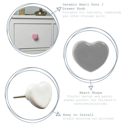 Heart Ceramic Cabinet Knob