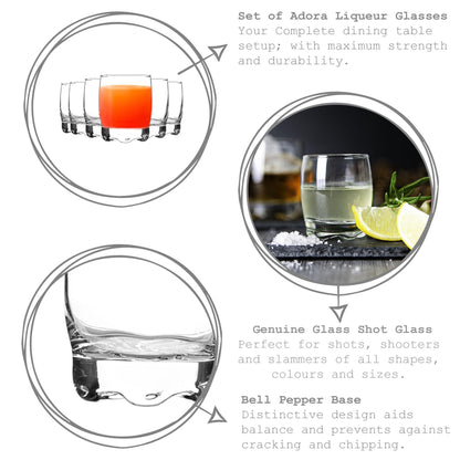80ml Adora Premium Shot Glasses - Pack of Six