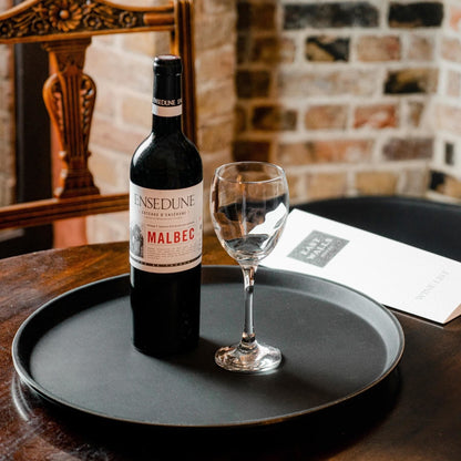 Black 45.5cm Round Non-Slip Serving Tray