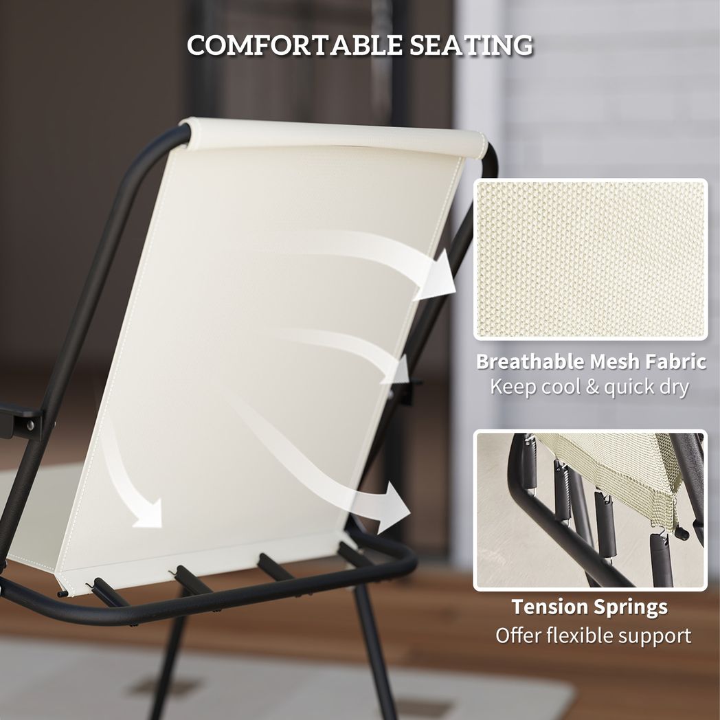 Outsunny 6 Pieces Garden Furniture Set with Parasol, Folding Chairs