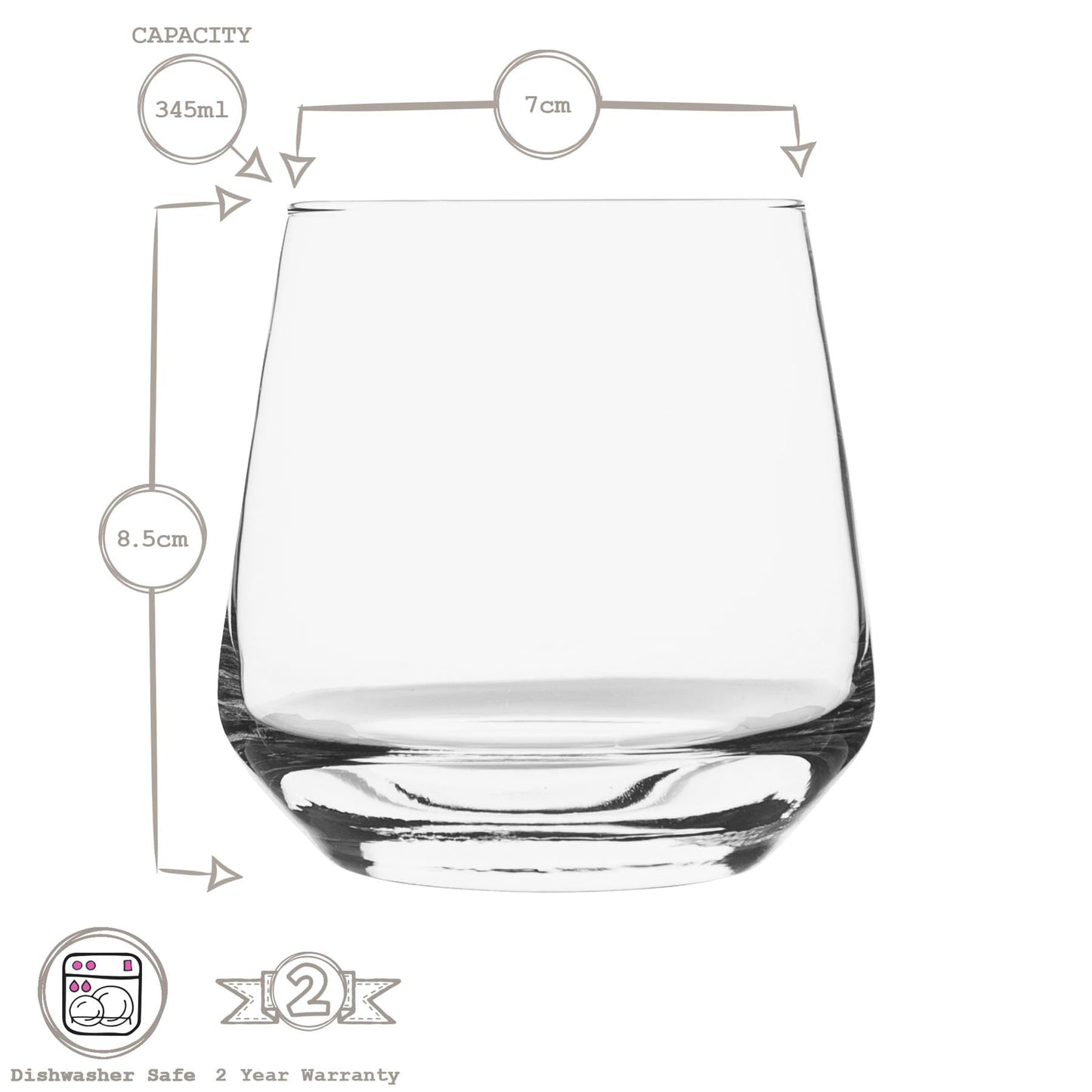 345ml Lal Whisky Glasses - Pack of Six