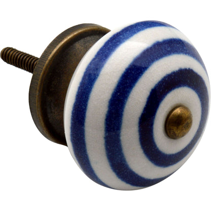 Round Stripe Ceramic Cabinet Knob