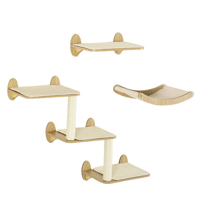 PawHut 3-Piece Wall Mounted Cats Shelves