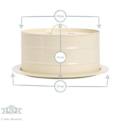 Cream Vintage Metal Cake Tin
