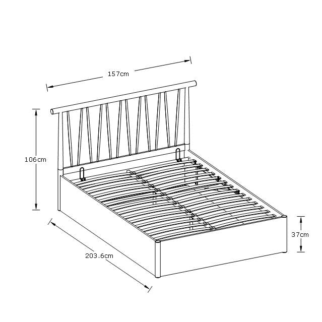 Fusum Small Double Ottoman Bed Oak 5 x 7ft