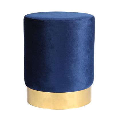 Round Velvet Footstool