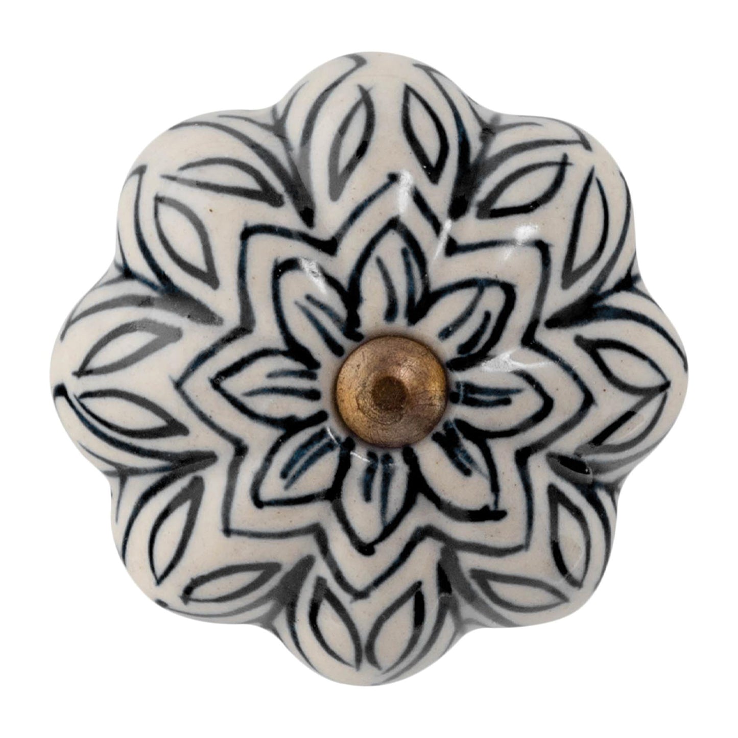 Vintage Floral Ceramic Cabinet Knob