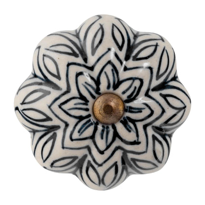 Vintage Floral Ceramic Cabinet Knob
