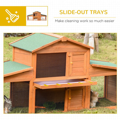 PawHut Large Rabbit Hutch Outdoor