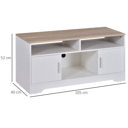 Boxy Tv Stand With Wood-Effect Table Top