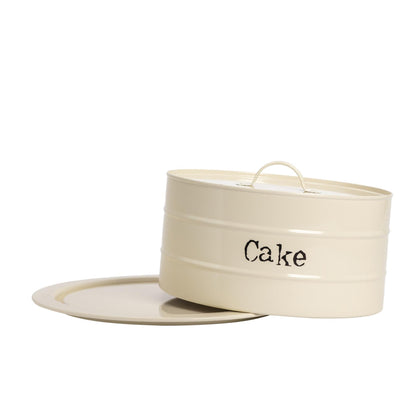 Cream Vintage Metal Cake Tin