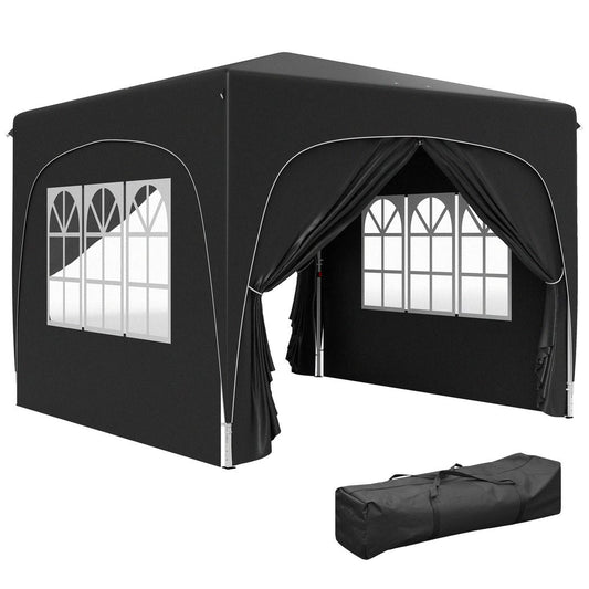 Outsunny 3 x 3(m) UPF50+ Pop Up Gazebo with Sides and Carry Bag