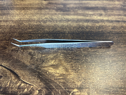 Angled Fibre Grip Volume Tweezers – Ideal for Handmade Fans in silver and now pink!
