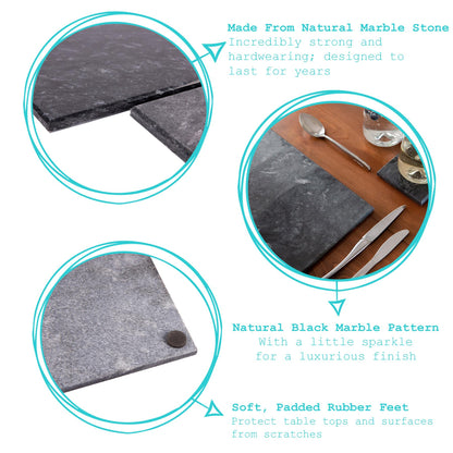 30cm x 20cm Rectangle Marble Placemats - Pack of Six