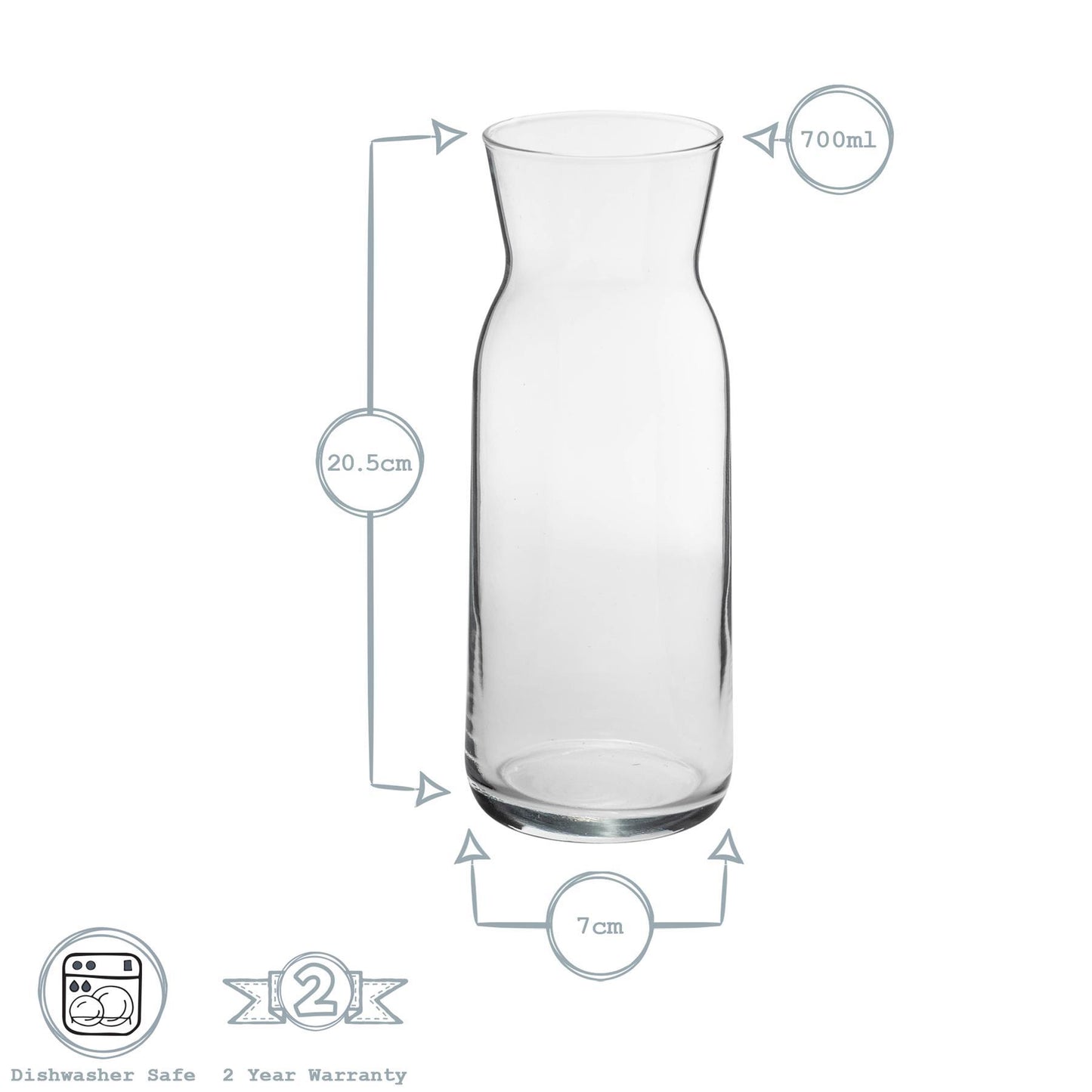 700ml Brocca Glass Carafe with Silicone Lid