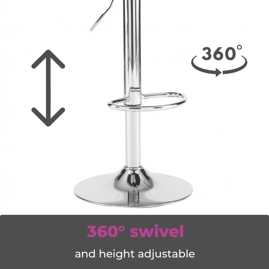 Neo Set of Two White Leather Bar Stools