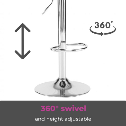 Neo Set of Two White Leather Bar Stools