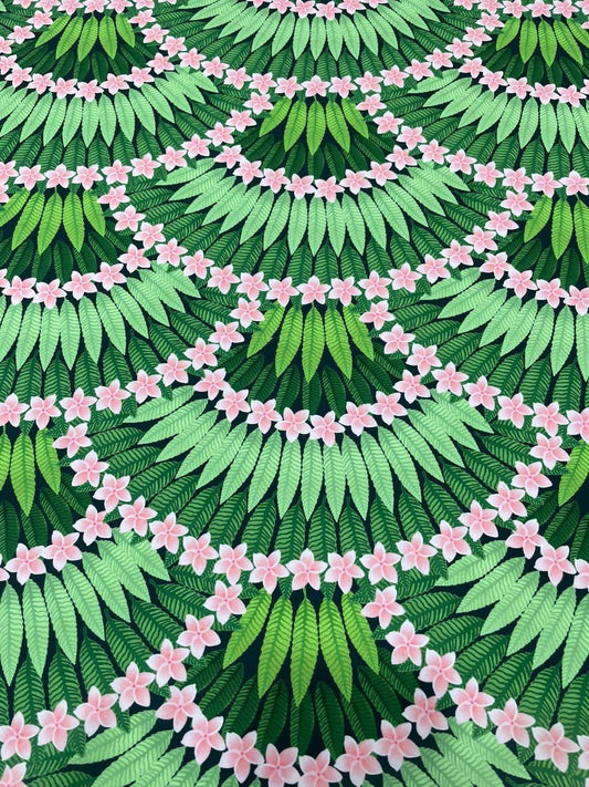 Floral Leaf Pattern Crepe Fabric