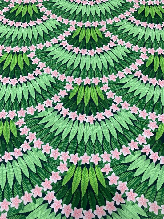 Floral Leaf Pattern Crepe Fabric